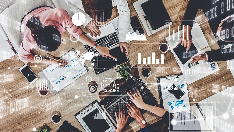 business people working over a table