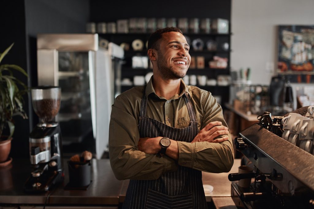 Business owner building long-term success through consistent local marketing efforts.
